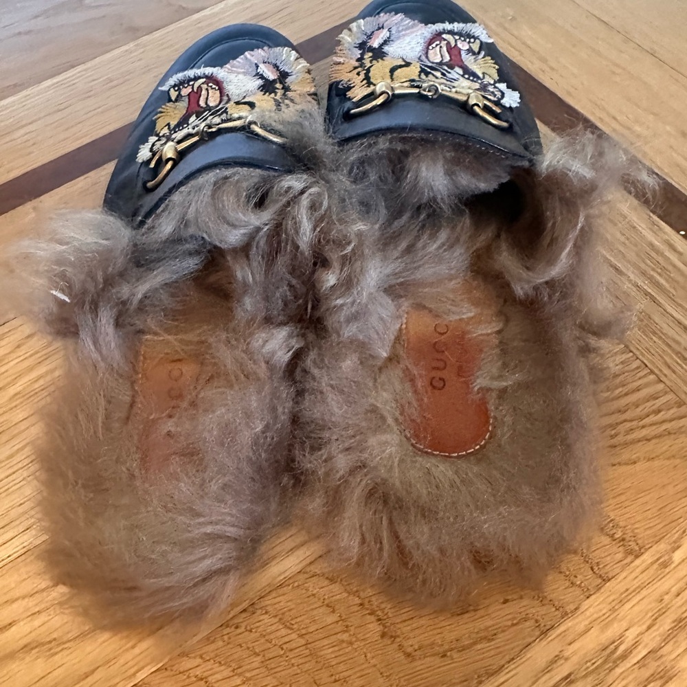 Gucci Princetown Tiger Fur Mule Slippers - Picture 3 of 10